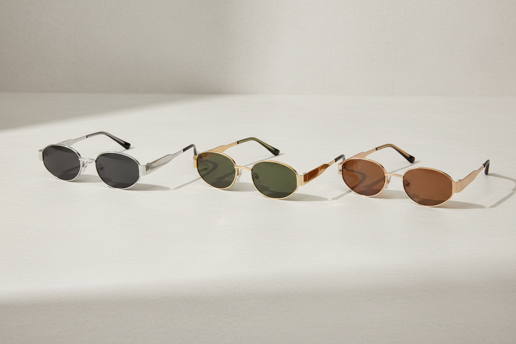 Oval Metal Frame Sunglasses – UV Protection | 3 Colors
