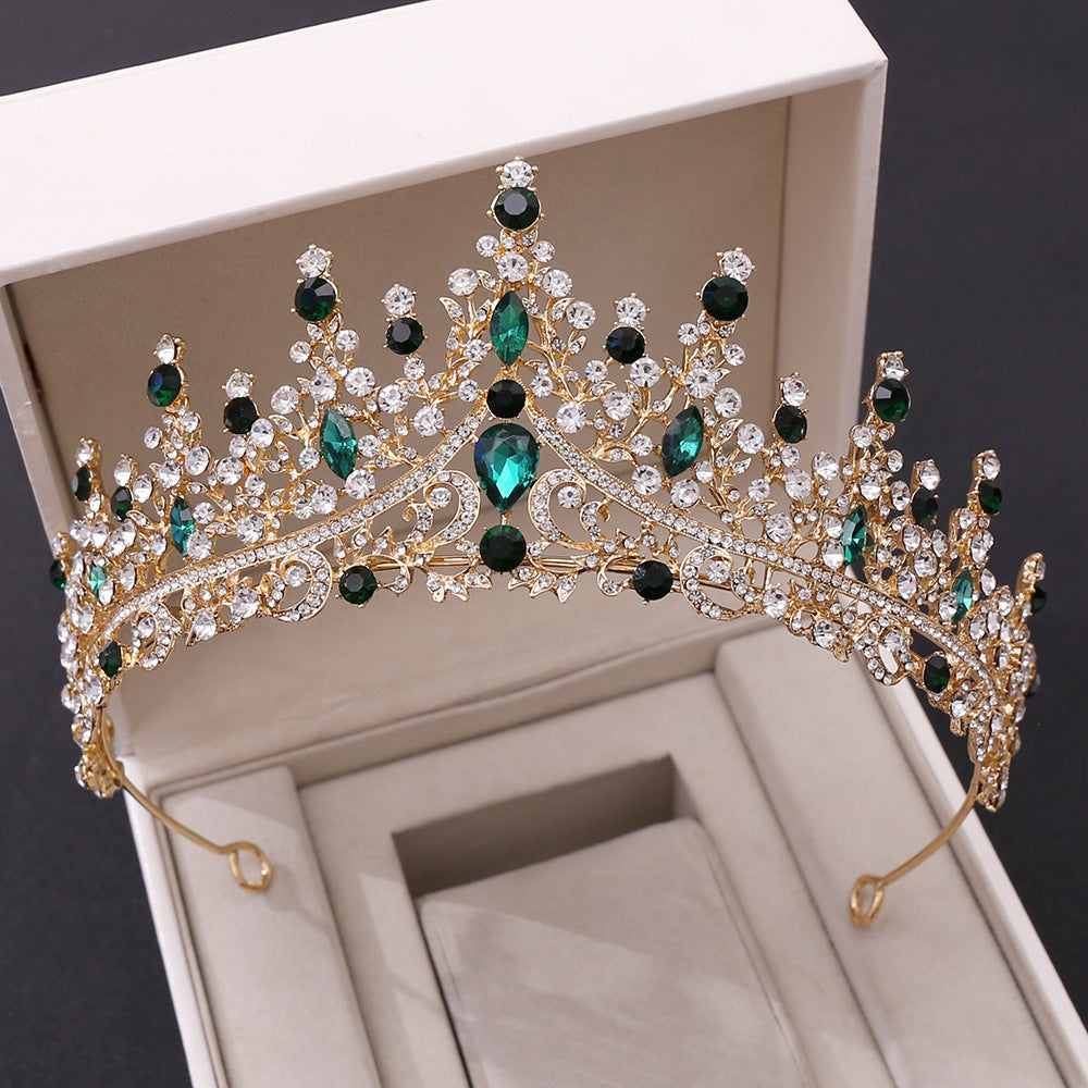 New Wedding Crown Headwear Bride's Magnificent European and American Luxury Rhinestone Wedding Dinner Wedding Style Crown