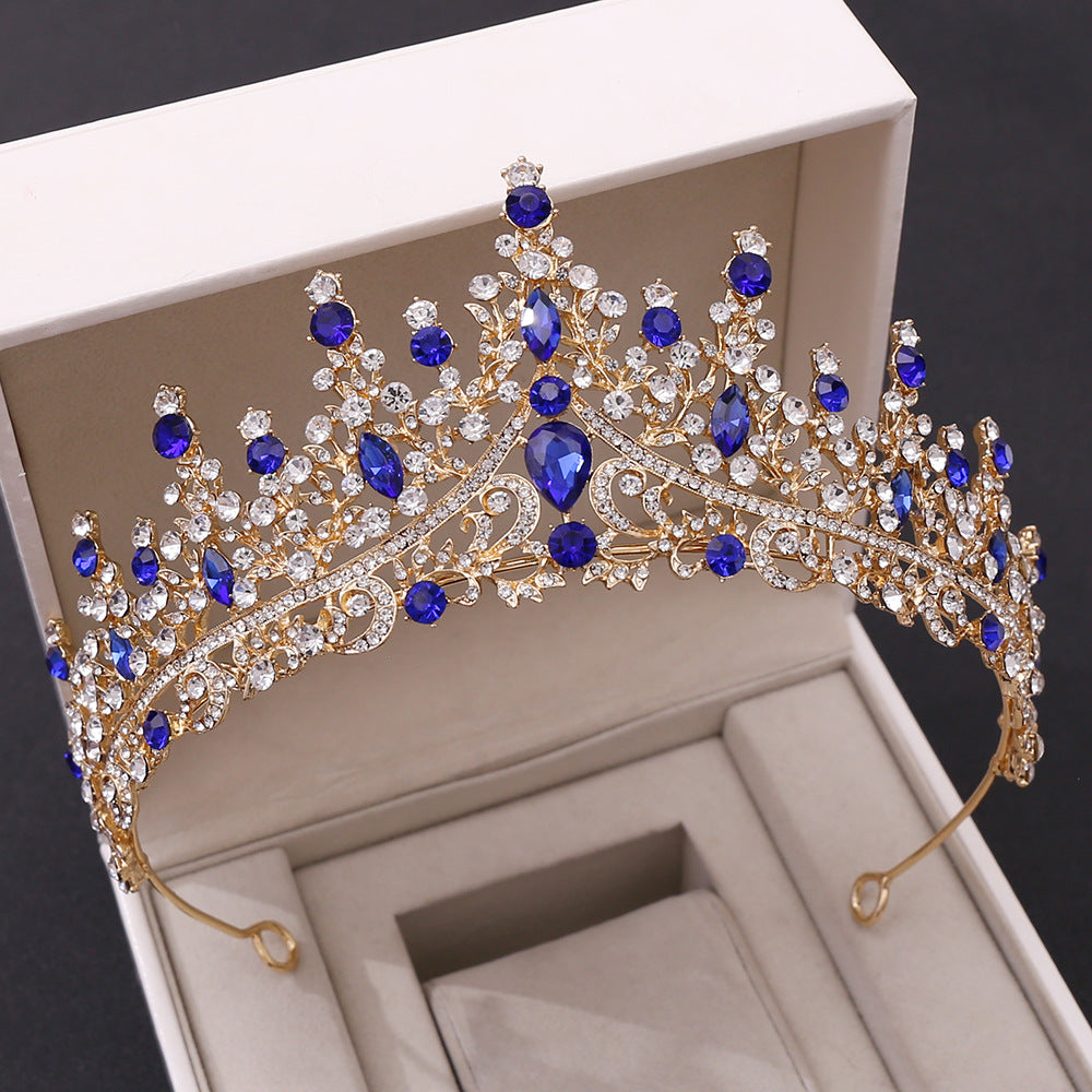 New Wedding Crown Headwear Bride's Magnificent European and American Luxury Rhinestone Wedding Dinner Wedding Style Crown