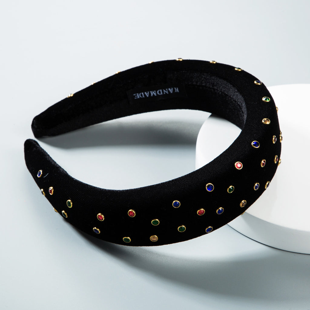 Thickened Sponge Gold Velvet Cloth Headband Ladies Ins Bag Cloth Wide-Brimmed Headband Hair Accessories