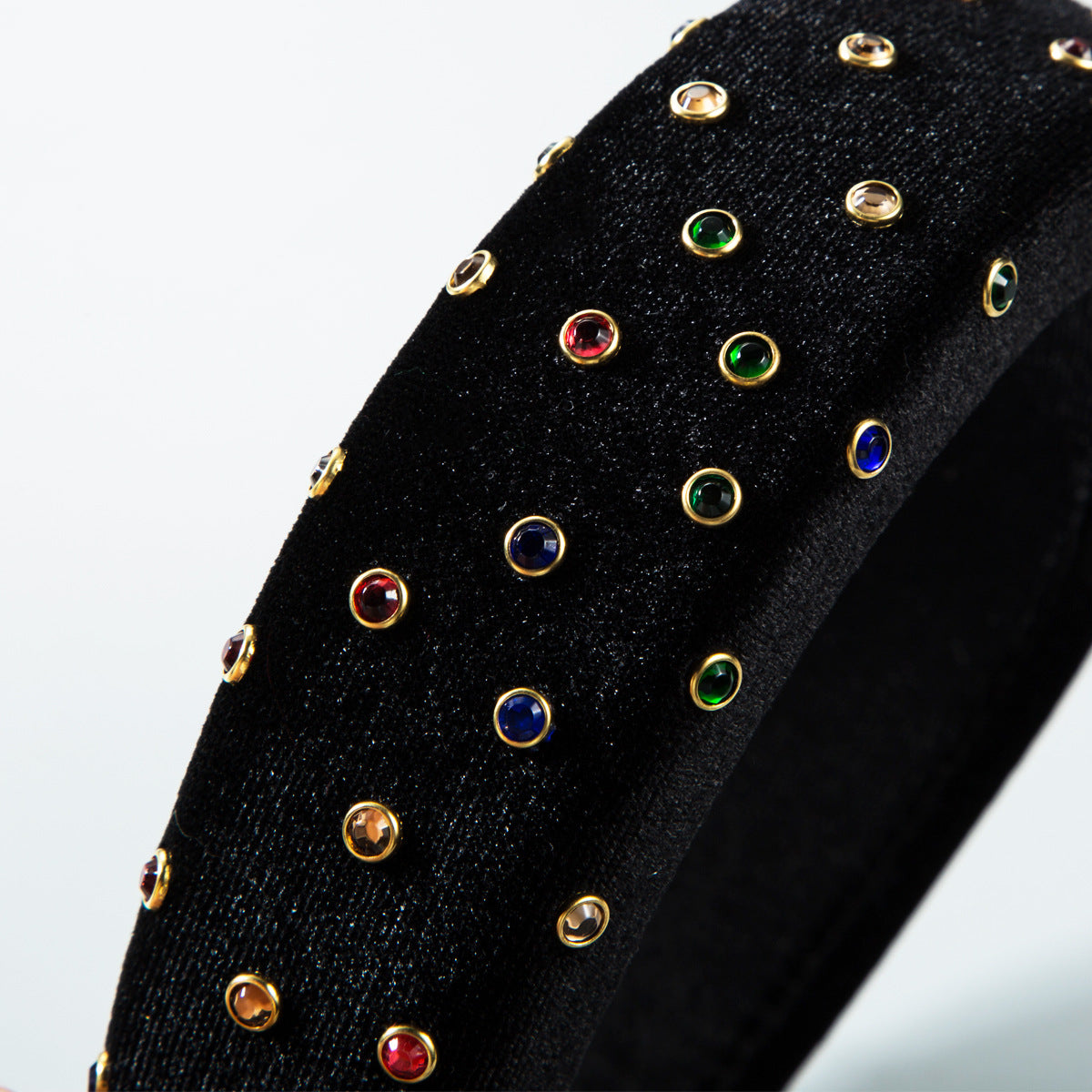 Thickened Sponge Gold Velvet Cloth Headband Ladies Ins Bag Cloth Wide-Brimmed Headband Hair Accessories