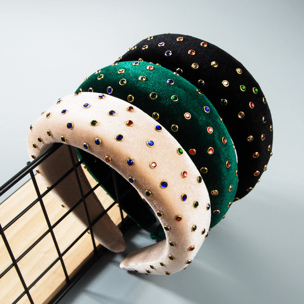 Thickened Sponge Gold Velvet Cloth Headband Ladies Ins Bag Cloth Wide-Brimmed Headband Hair Accessories
