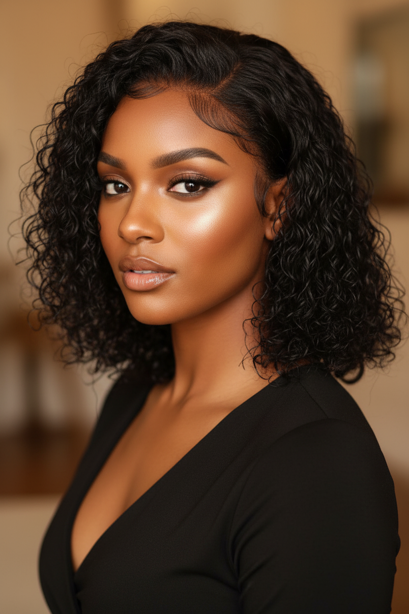 Women's Natural Wave Short Wig – High-Temperature Fiber Curly Hair