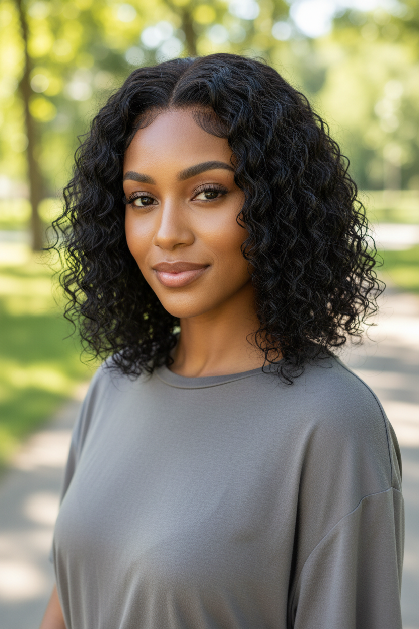 Women's Natural Wave Short Wig – High-Temperature Fiber Curly Hair