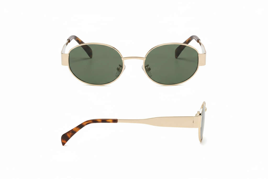 Oval Metal Frame Sunglasses – UV Protection | 3 Colors
