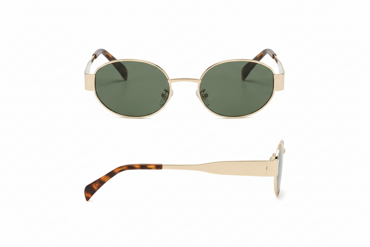 Oval Metal Frame Sunglasses – UV Protection | 3 Colors