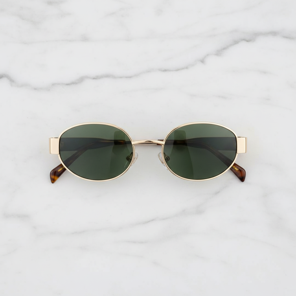Oval Metal Frame Sunglasses – UV Protection | 3 Colors