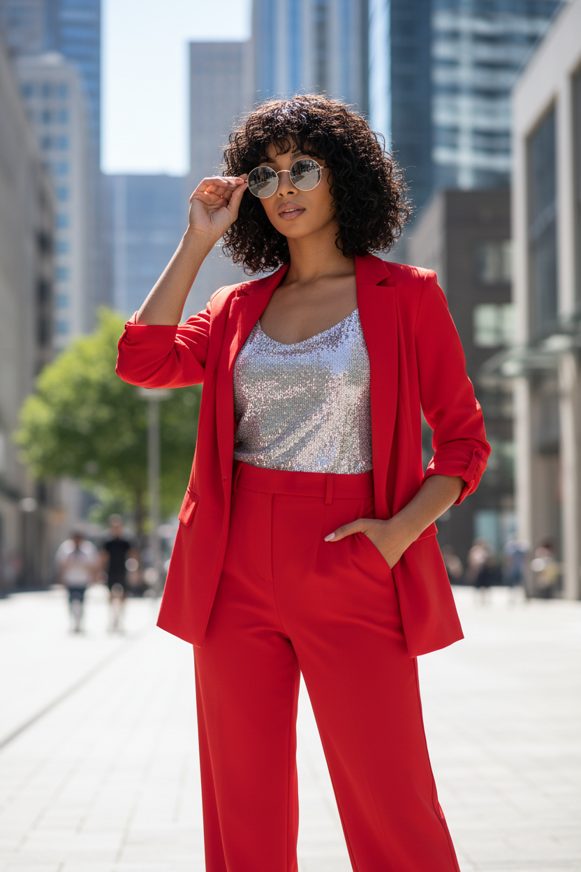 Short Curly Bob with Bangs Outdoor