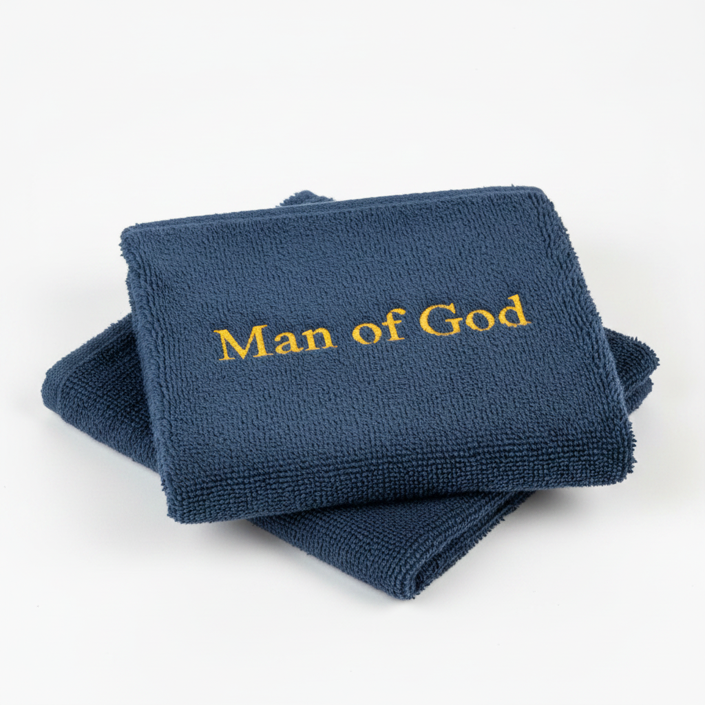 Man of God – 2-Piece Soft Coral Fleece Washcloth Set | Christian Gift for Him