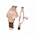 Women's Rose Gold Watch & Crystal Bracelet Set