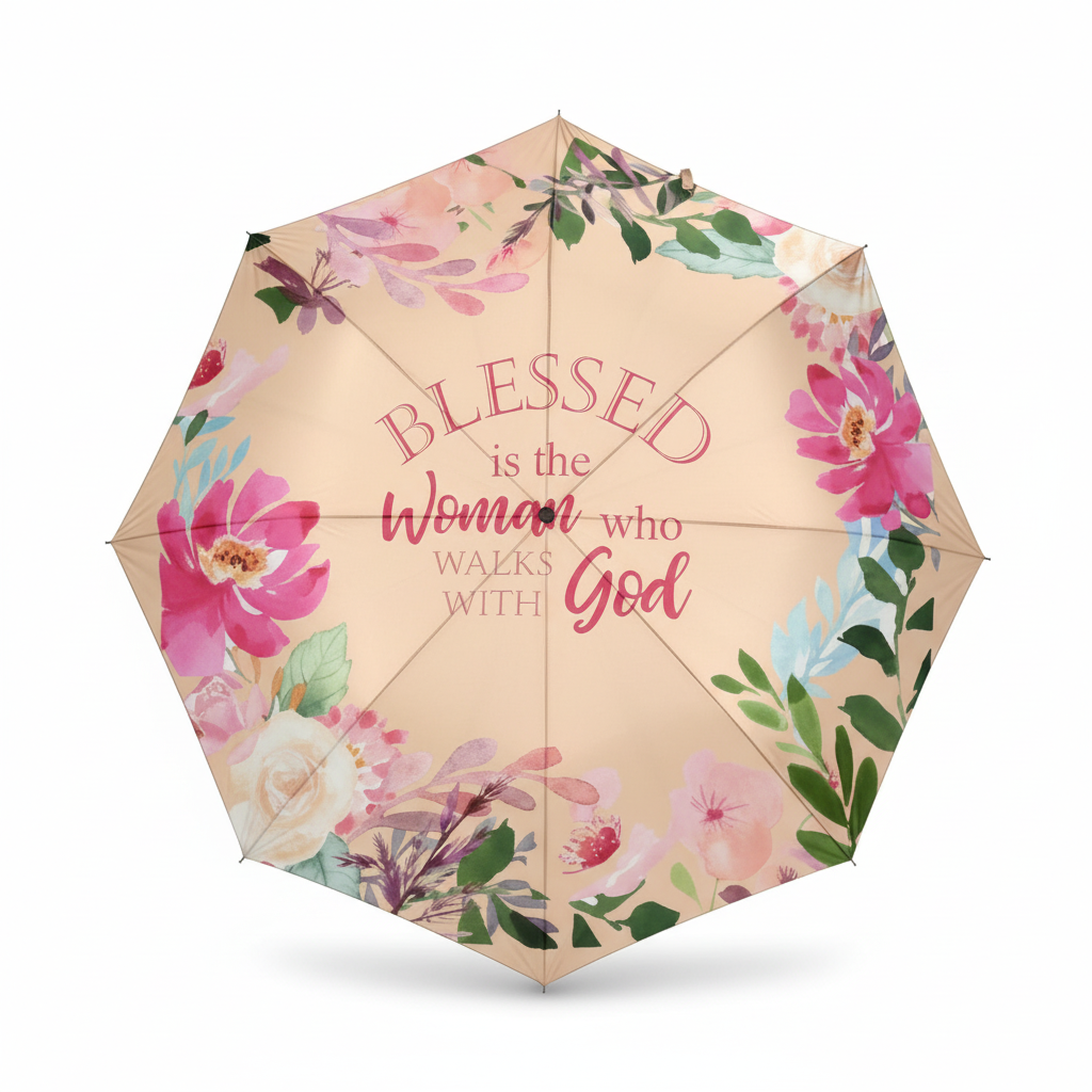 Blessed Woman Floral Faith Umbrella
