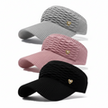 3-Pack Sun Visor Hats – Black, Pink & Gray