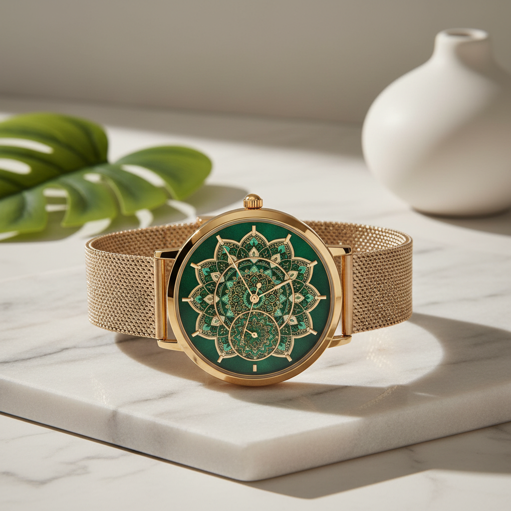 Mandala Luxury Beige Watch