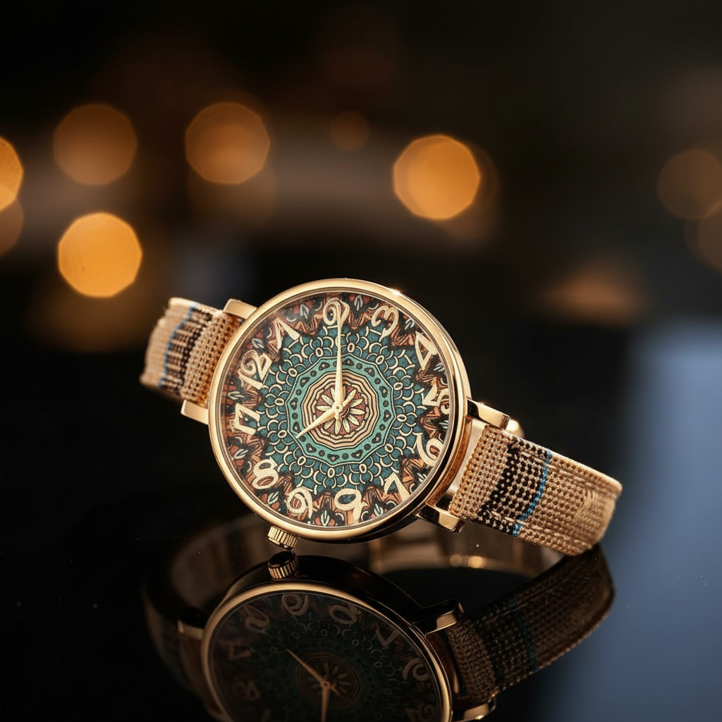 Mandala Luxury Beige Watch
