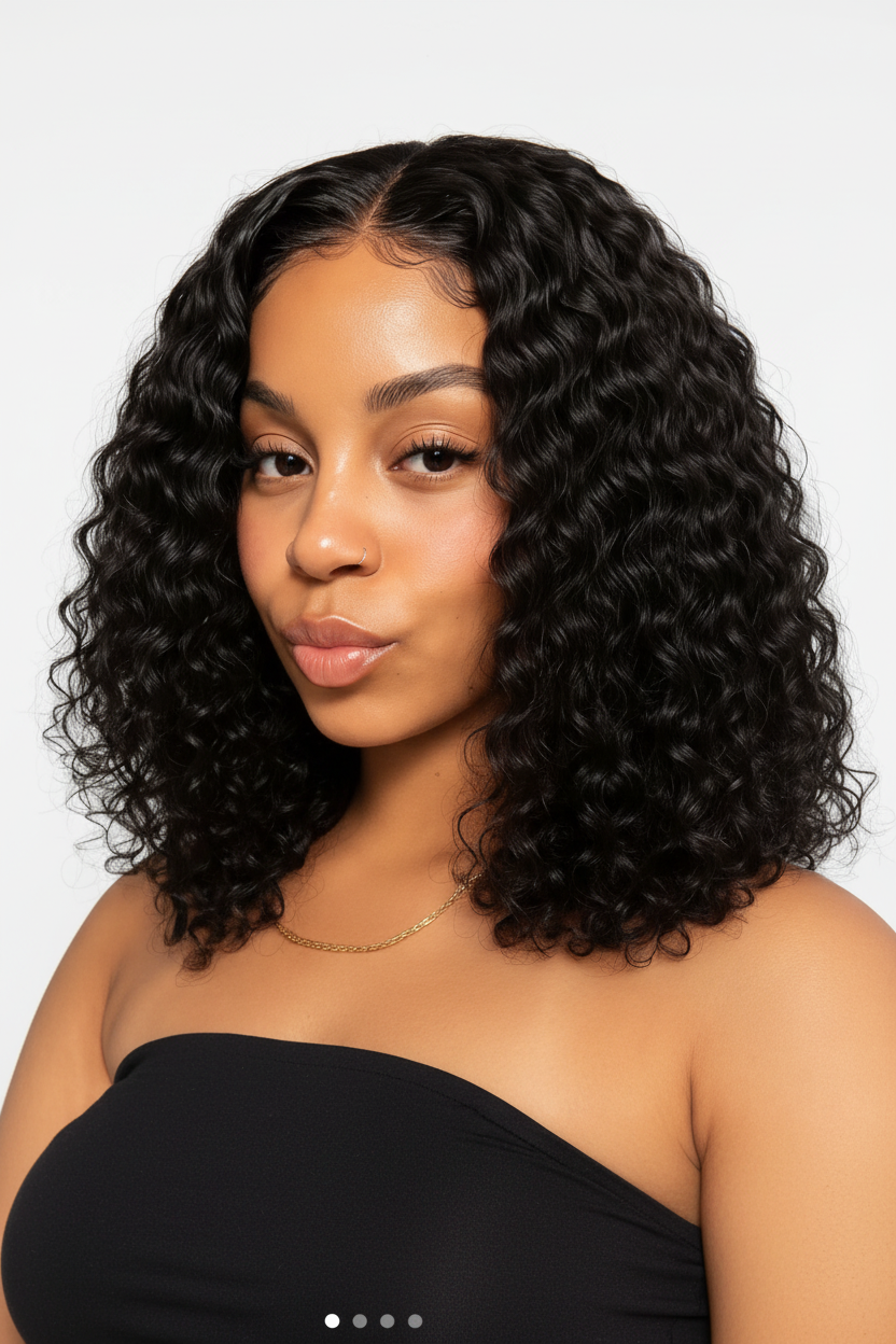Short Curly Bob Wig | Black | 35.56cm